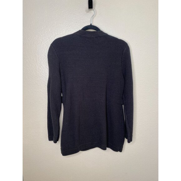 Charter Club Womens Black‎ Double-Breasted Sweater Jacket Button Large Cotton - Picture 3 of 6